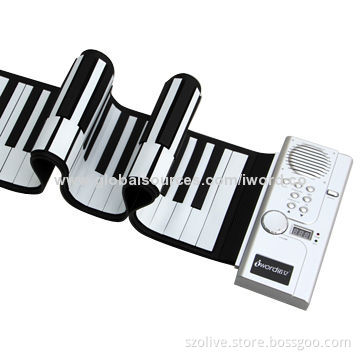 49-key Roll up Pianos with Portable Soft Silicone Electronic Keyboard and Sustain Pedal Function